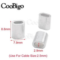 100pc 알루미늄 케이블 크림프 슬리브 와이어 스톱 페럴 스네어 로프 클립 스웨이지 트랩 배럴 M0.8 M1.0 M1.2 M1.5 M2 M2.5 M3 M4 M5 M6 M8, [06] M2.5
