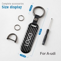카본 키 체인 열쇠 고리 자동차 차량용 커버 펜던트 악세사리 Geely Geometry C Panda CK Coolray GX3 LC E, 04 Black For A-udi