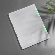 서류함 파일 문서정리 버클이 있는 휴대용 A4 A5 파일 저장 상자 투명 플라스틱 컨테이너 사무실 정리 학교 홀더, A5 24x17x 2cm, 08 라이트 그린