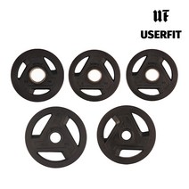 베스코 3홀 블랙 고무 중량원판 2.5kg 5kg 10kg 15kg 20kg 선택구입, 5kg