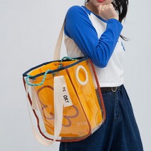 프린트 클리어 젤리 백 에코백