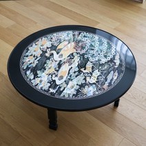 전통 봉황자개 다용도 접이식 밥상 다과상 원형상 대형 750R, 단품