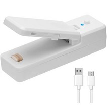 실링기 밀봉 접착 과자봉지 한약 포장 열 2-in-1 실러 USB 씰링 기계 식품 저장 습기 방지 클립 홈 비닐 봉투 씰 미니 뒷면 자석, [04] White
