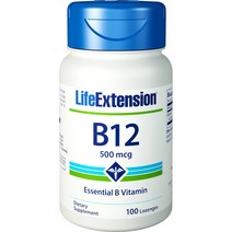 라이프익스텐션 B12 500mcg 로젠지, 100개입, 1개, 100정