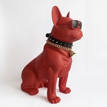 마카롱 프렌치 개 불독 스피커 클로바 블루투스 붐마스터 새로운 3d 모델 서브우퍼 자동차 장식 홈 장식 남자 친구 생일 선물 컴퓨터 10, 특대 레드