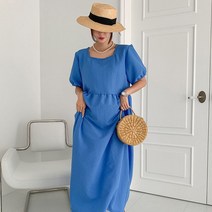 현재하우스 로맨틱 스퀘어 넥 퍼프 원피스 국내제작