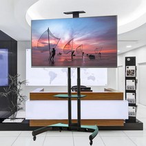 46인치-65인치 이동식TV거치대 이동형 모니터 대우 이스트라 더함 삼성 lg 크리스탈 울트라 호환 카메라선반 포함, 42~65인치 (vesa 최대 600x400)