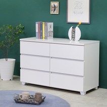 나무야스토리 샤인1200 와이드 3단 서랍장 하이그로시 와이드서랍장, 화이트