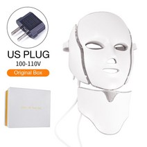 산소 용접기 소형 Foreverlily 7파장 컬러 LED마스크 얼국 목 엘이디 테라피 톤업 겸용 홈케어 피부관리 콜라겐 생성 주름개선 탄력 피부재생 기미 색소침착 제거 모공 피, 10 US PLUG (100-110V), 10 US PLUG (100-110V)