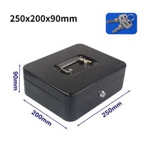 휴대용 키 금고 로커 홈 숍 스틸 돈 상자 보안 현금 저장 숨겨진 동전 보석, [10] 25cm Black Key