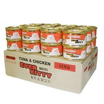 에버키티 BOX 고양이캔 80G 캔, 1box, 참치&닭고기