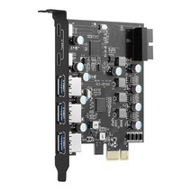 7포트 PCI-E to 타입 C 2 A 5 USB 3.0 확장 카드 후면 포트 2개 포함 PCI 익스프레스 데스크톱 윈도우 맥 프로용 ULANSEN, UP5100