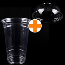 대성F&B 테이크아웃 PET 98파이 20온스 투명컵 500개+돔뚜껑 500개 SET