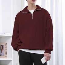 [오버나인] 남자 반 집업 골지 아노락 맨투맨 티