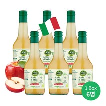 COOP 비비베르데 이탈리아 유기농 애플사이다비니거 언필터 천연발효 사과식초 500ml 무첨가물 Non GMO, 6개