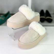 헨리메인 엘르 퍼안감 통굽 슬리퍼 4cm