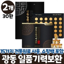 광동 기력보환 녹용 홍삼 15가지 전통원료 1일 1환 일품기력보환 30환, 2박스