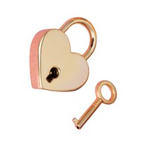 하트모양 미니 자물쇠 열쇠포함 크기3x4cm 골드1개
