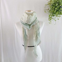[미스블혹]봄 레이스 투톤 국내제작 중년여성 봄 머플러 파스텔 플라워 스카프 머플러