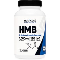 Nutricost 뉴트리코스트 HMB 1000mg 120캡슐, 단색, 120 카운트 팩, 1개, 120정