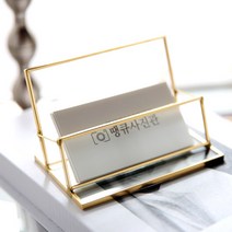 이음데코랩 골드 명함꽂이 명함집 명함케이스 개업선물 명함거치대 명함보관함, 1단스탠드형