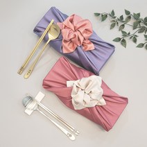 핸드팩토리 보자기 포장 각인 수저세트 추석 선물 부모님 외국인 신혼부부 결혼 상견례 커플 첫돌 답례품 커트러리, 나눔손글씨펜체, 화이트박스, 라운드골드 2세트