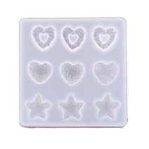창조적 인 헤어 핀 수지 금형 만화 곰 별 하트 모양 에폭시 곰팡이 DIY 크래프트 곰팡이 헤어 클립 실리콘 곰팡이, 2