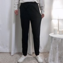 용감한부부 비침없고 시원한 남여공용 스트라이프 아이스바지 냉감원단 사방스판 여름바지