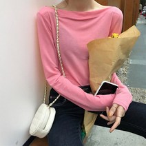 사라 입술넥 기본 여성 긴팔티셔츠