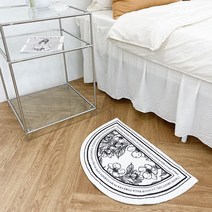 공유 다용도 매트 아리에코 미끄럼방지 감성 발매트, 원형_가든플라워