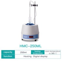 JOANLAB-공식 스토어 1000ml 디지털 전기 가열 맨틀 자기 교반기 실험실 장비 열 조절기 110v ~ 220v 포함, 05 HMC 250ml_02 미국 플러그