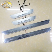 도어스커프 사이드 스텝 몰딩 트렉 LED 도어 문 받침 플레이트 보호대 BMW X6 E71 F16 F86 스트리머 다, 01 WHITE_01 Front (48.0x6.0cm)