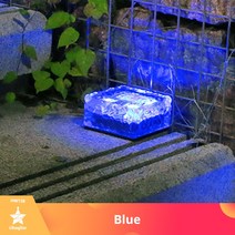 주택용 태양광 베란다 미니 아파트 D 잔디 정원 빛 벽돌 스 큐브 야외 장식 계단 통로 진입로 풍경 테라스, Large-6LED-4PCS, 03 Blue