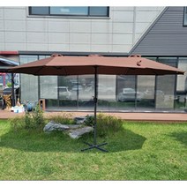 HC028 크랭크 더블 롱 파라솔 대형 비치 정원 카페 테라스 그늘막, 크랭크 롱파라솔-커피