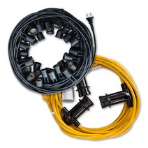 전등선 연등선 작업등 전선 캠핑조명 오징어등 야외등, (W)검정/전등선25M/15구