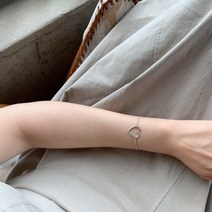 그린레몬 925 실버 데일리 포인트 빅 하트 체인 팔찌