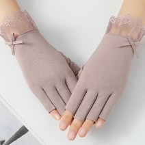 신페이드 레이스 장갑 반장갑 여성 운전 여자 자전거 터치 손가락 등산 여름 봄 가을, 인디핑크