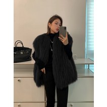 수입 밍크 조끼 퍼 베스트 자켓 명품 모피조끼 폭스 토끼 털조끼 인조 밍크조끼 Qins 모피 2022 겨울 양면 가죽 여우 모피 코트 여성용 젊은
