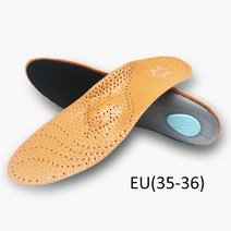 건강한발 정형용 깔창 가죽 플랫 풋 아치 지원용 남성 및 여성용 25mm 정형 외과 OX Leg Shoe pad, [01] 1 pair, [01] EU35-36