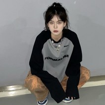 라운드넥긴팔티 학원 무드 멜란 롱슬리브티 2023 봄가을 계절 디자인감각 보이핏 볼륨 상의 트렌드 4990982543