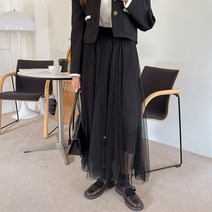 주디앤 여성 루치오 쉬폰 밴딩 롱 샤스커트