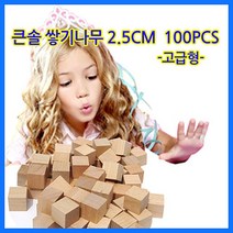 큰솔교육큰솔2.5cm쌓기나무100pcs미송 큰솔정육면체 소마큐브 카프라 펜토미노 가베 33335EA