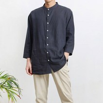 차이나카라 셔츠 남자남장 여름 7부 캐주얼옷 커플시밀러룩 체크 남방 스프라이트 면