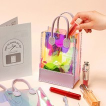 PVC 가죽 홀로그램 미니 크로스백 만들기 키트 / 어린이집 유아 초등 집콕놀이 DIY, 홀로그램PVC비닐백+스티커