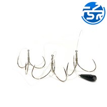 3단 훌치기바늘 채비세트 숭어낚시 12호봉돌 묶음바늘