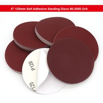 연마공구 절삭공구 자체 접착 샌딩 디스크 5 인치 125mm 빨간색 알루미늄 산화물 사포 라인 라운드 백, 13 1200_01 1pcs