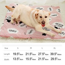 펫러그 강아지 고양이 러그겨울용 따뜻한 개 고양이 매트 패션 격자 무늬 두꺼운 침대 소형견/중형견/대형, 03 071 Pink_04 XL