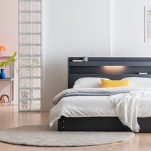 RF 아르테 LED 리노 서랍 슈퍼싱글/퀸 침대 (매트제외), 그레이화이트
