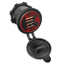 자동차 전기 USB 2포트 노지 카라반 캠핑카 QC 3.0 소켓 DIY, 상품선택, QC3.0 USB 2포트