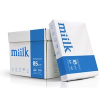 밀크 A4 복사용지 A4용지 85g 2500매 1박스, 단품